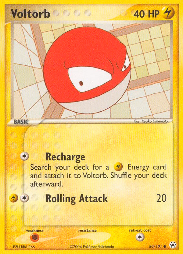 Voltorb Pokemon card (80/101, Hidden Legends)