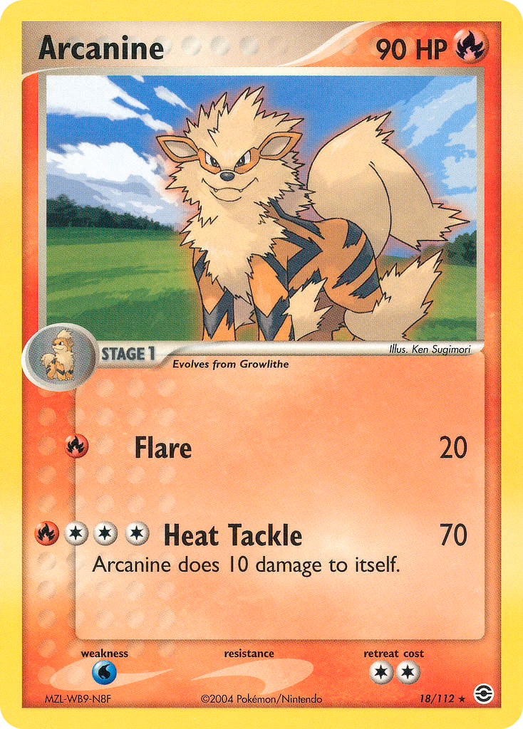 Arcanine Pokemon card (18/112, FireRed & LeafGreen)