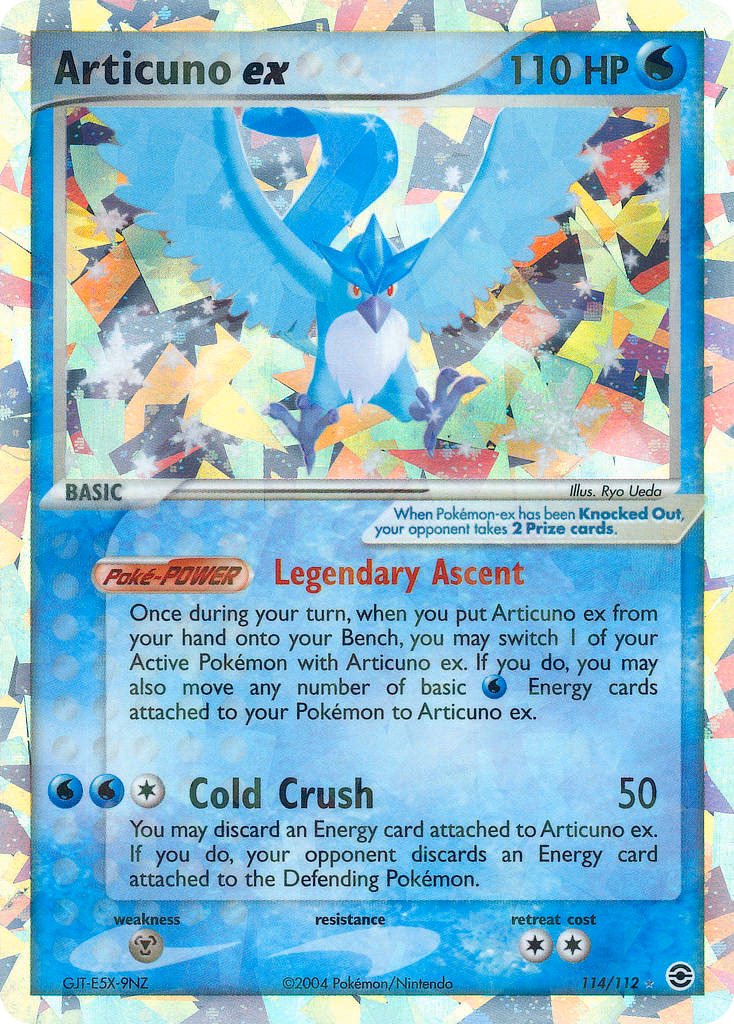 Articuno ex Pokemon card (114/112, FireRed & LeafGreen)