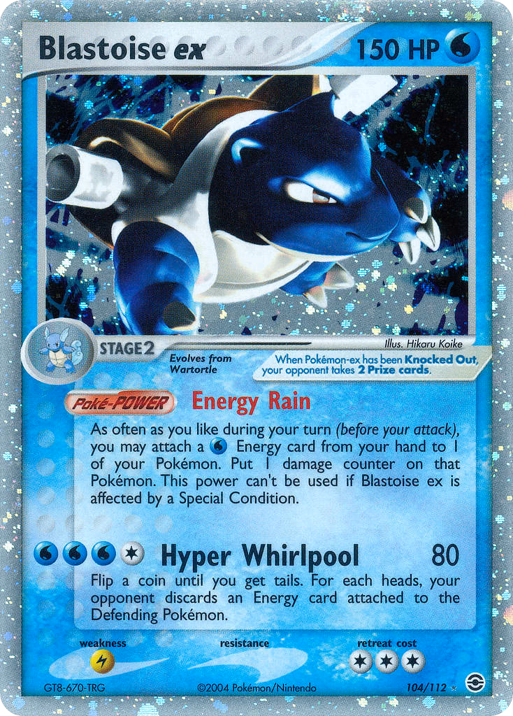 Blastoise ex Pokemon card (104/112, FireRed & LeafGreen)