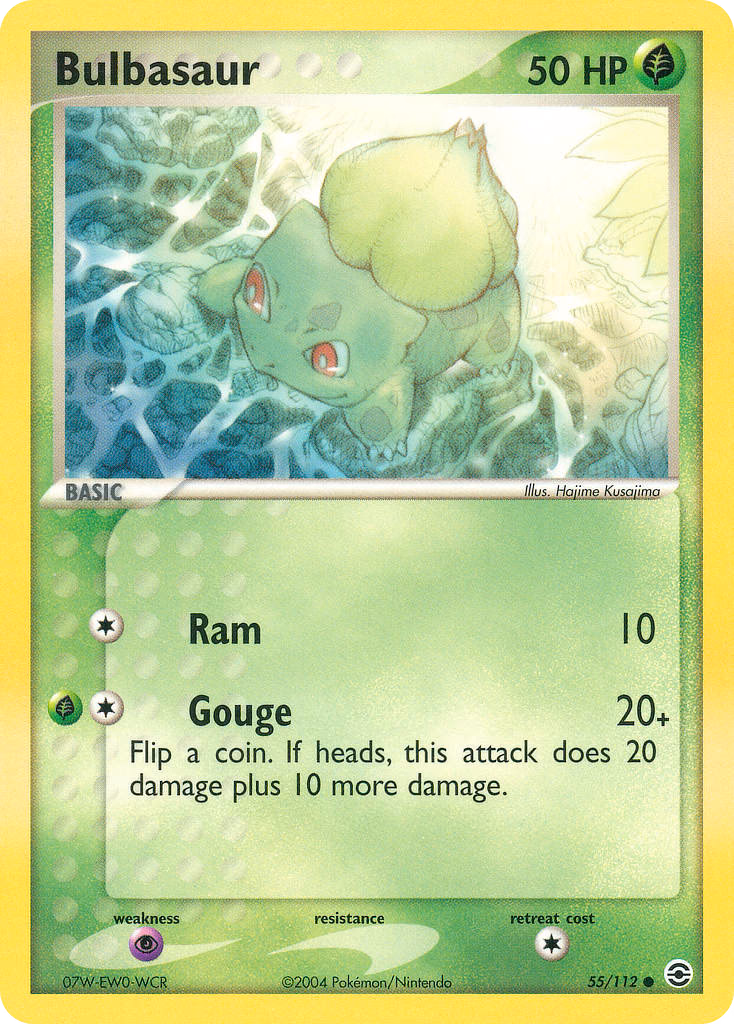 Bulbasaur Pokemon card (55/112, FireRed & LeafGreen)