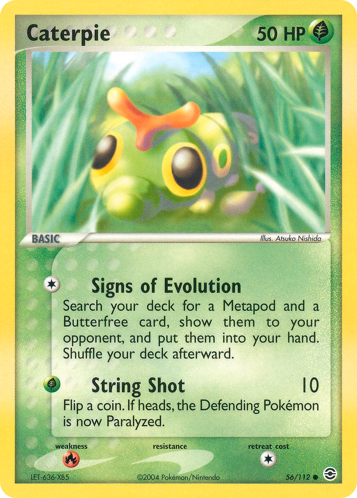 Caterpie Pokemon card (56/112, FireRed & LeafGreen)