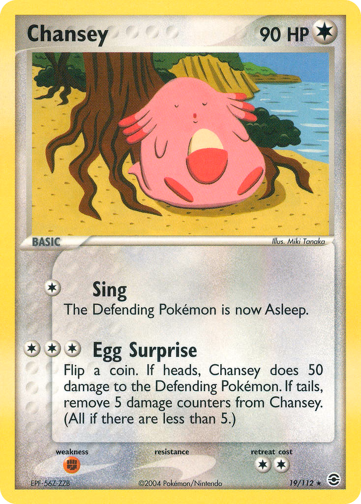 Chansey Pokemon card (19/112, FireRed & LeafGreen)