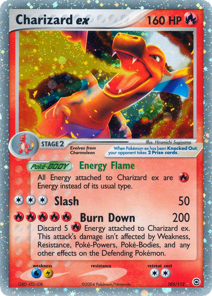 Charizard ex Pokemon card (105/112, FireRed & LeafGreen)