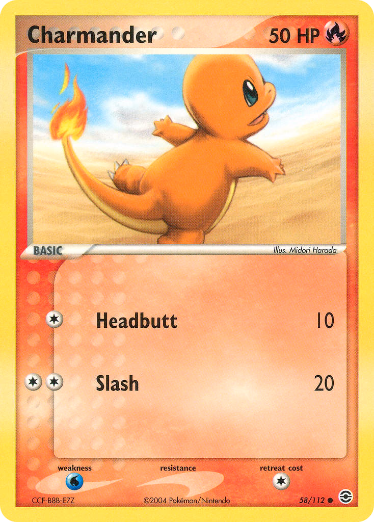 Charmander Pokemon card (58/112, FireRed & LeafGreen)