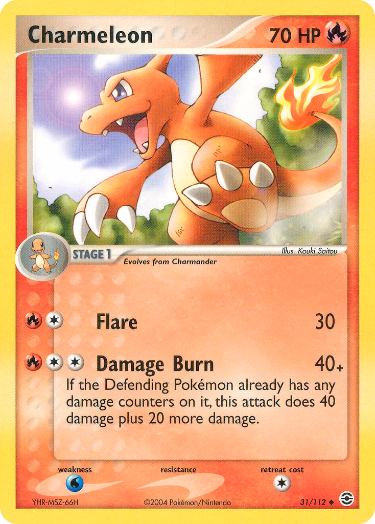 Charmeleon Pokemon card (31/112, FireRed & LeafGreen)