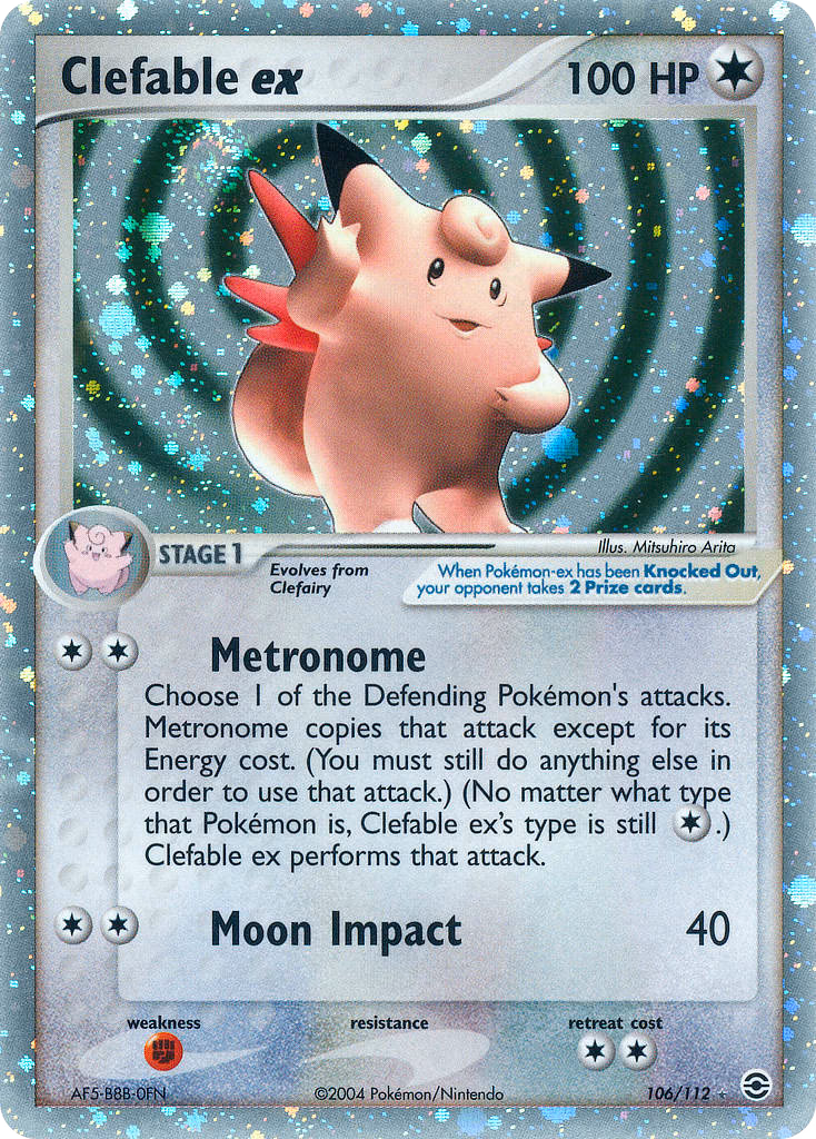 Clefable ex Pokemon card (106/112, FireRed & LeafGreen)