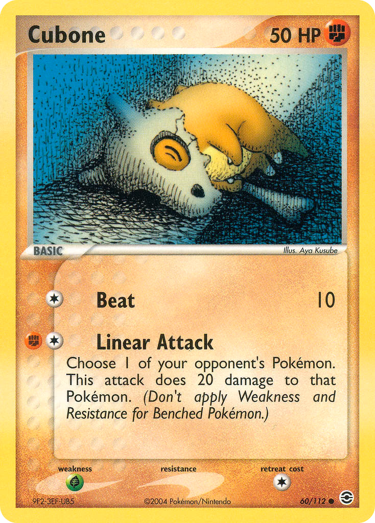 Cubone Pokemon card (60/112, FireRed & LeafGreen)