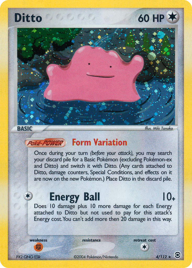 Ditto Pokemon card (4/112, FireRed & LeafGreen)
