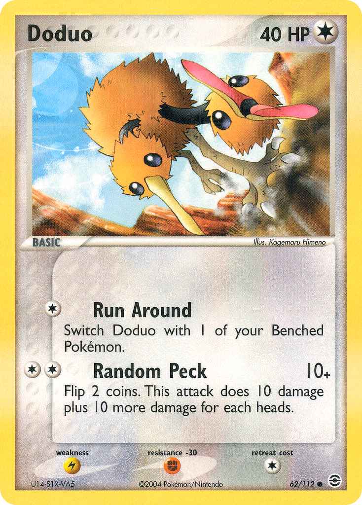 Doduo Pokemon card (62/112, FireRed & LeafGreen)