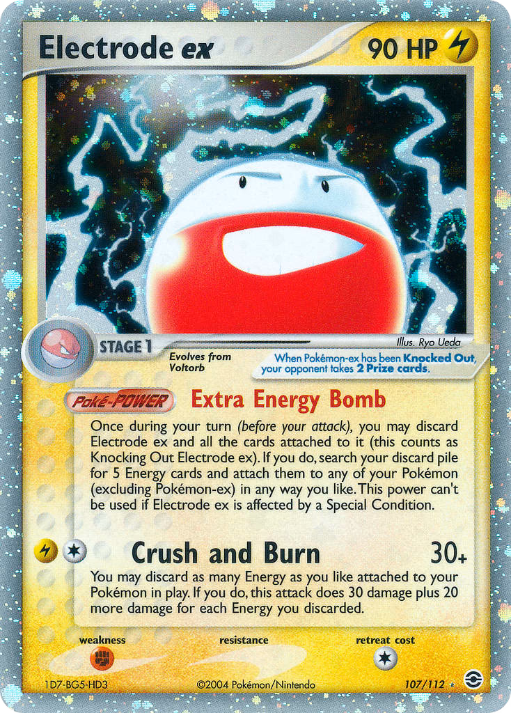 Electrode ex Pokemon card (107/112, FireRed & LeafGreen)