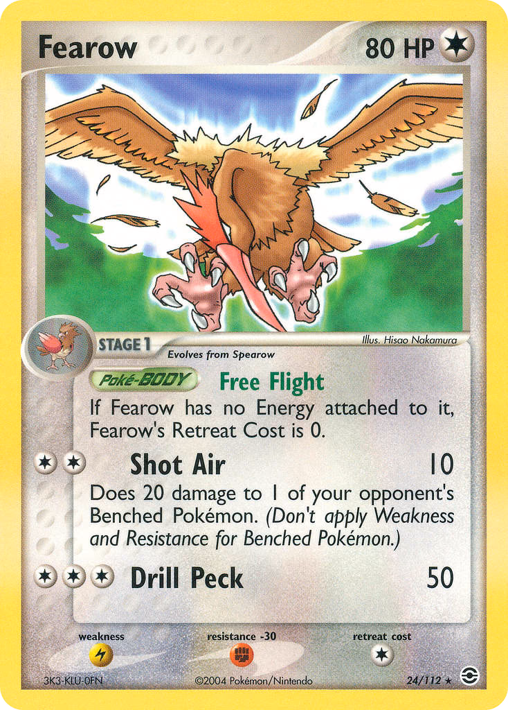 Fearow Pokemon card (24/112, FireRed & LeafGreen)