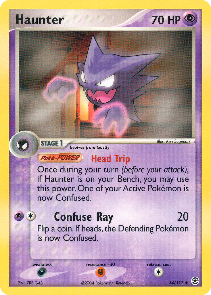 Haunter Pokemon card (34/112, FireRed & LeafGreen)