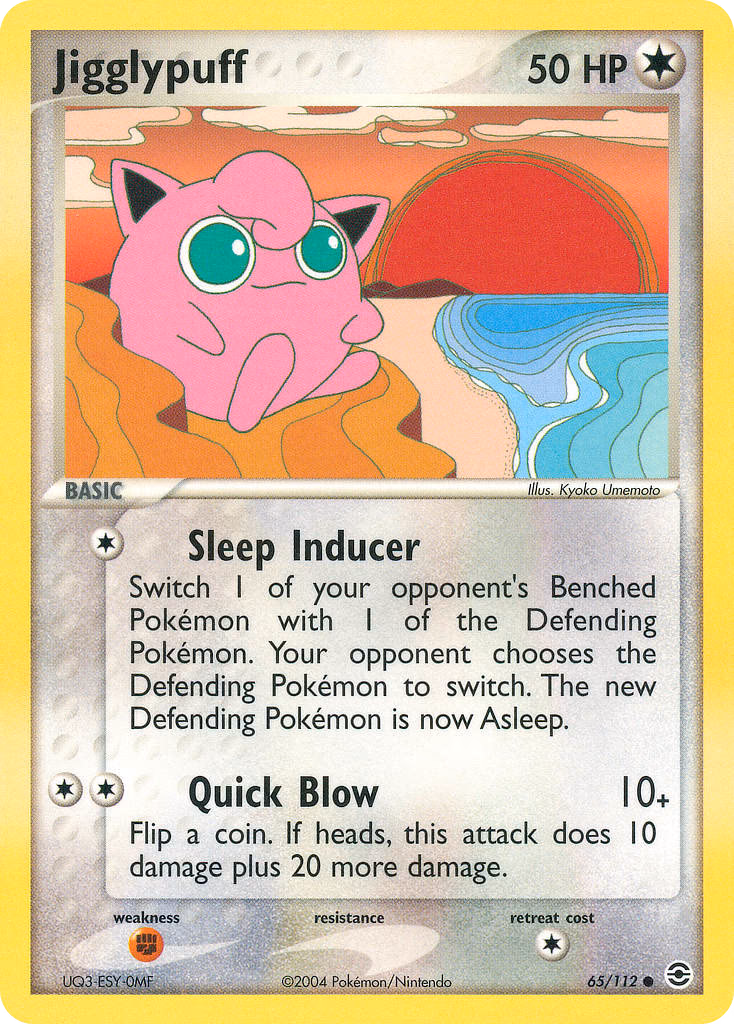 Jigglypuff Pokemon card (65/112, FireRed & LeafGreen)