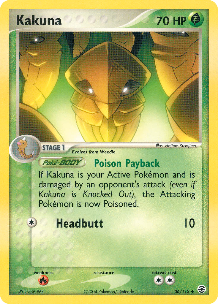 Kakuna Pokemon card (36/112, FireRed & LeafGreen)