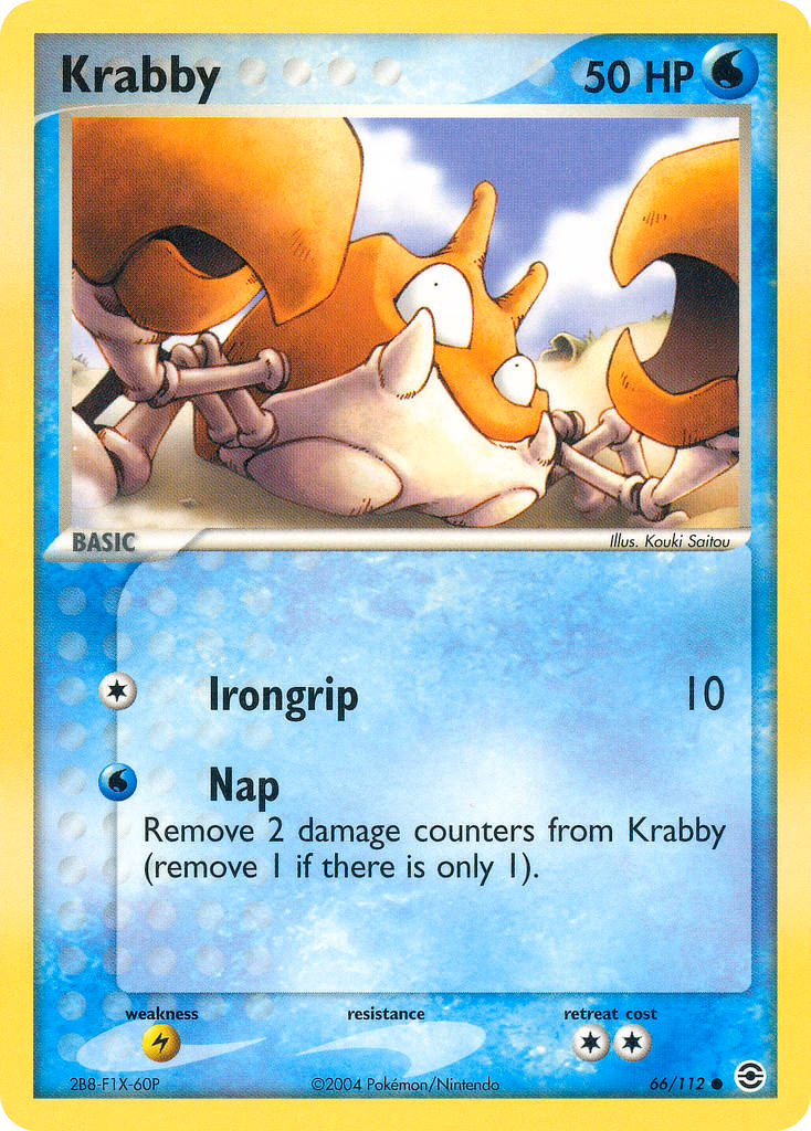 Krabby Pokemon card (66/112, FireRed & LeafGreen)
