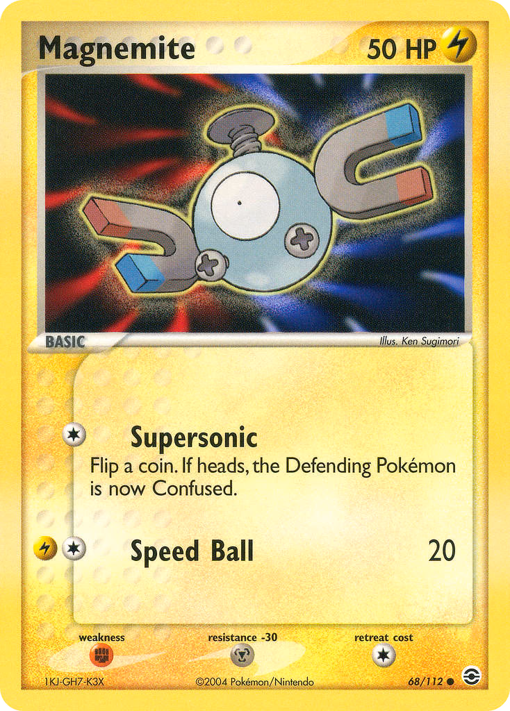 Magnemite Pokemon card (68/112, FireRed & LeafGreen)