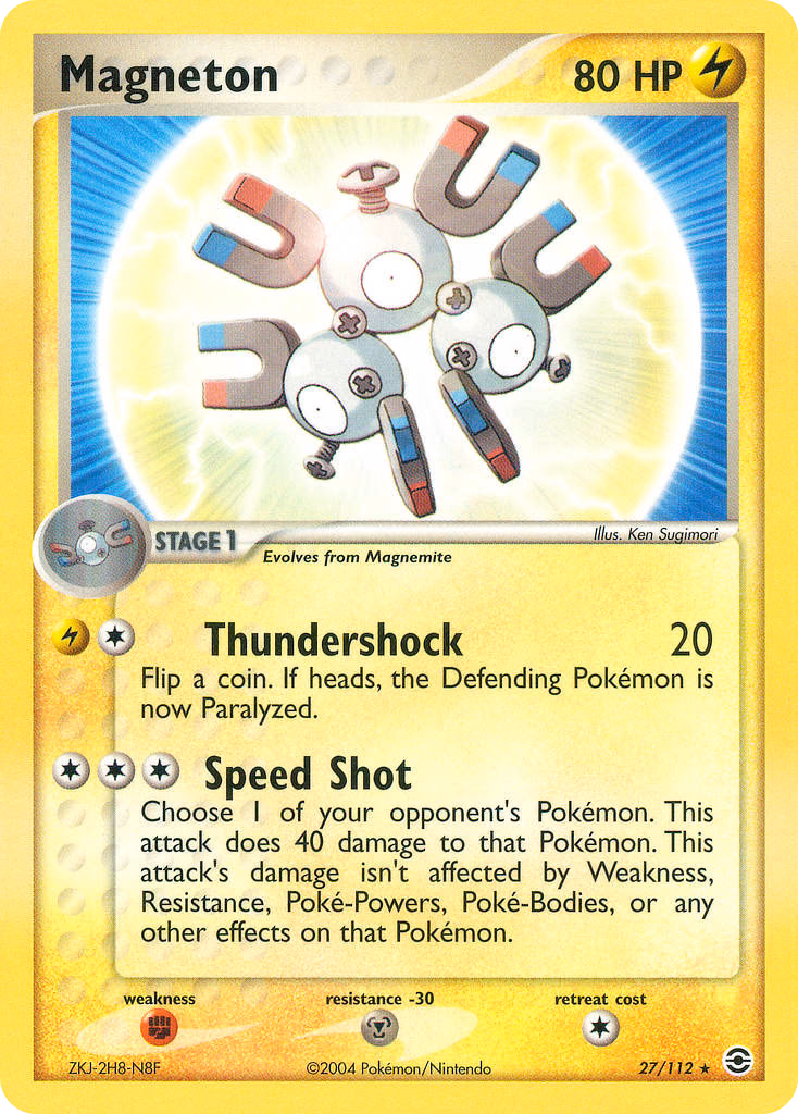 Magneton Pokemon card (27/112, FireRed & LeafGreen)
