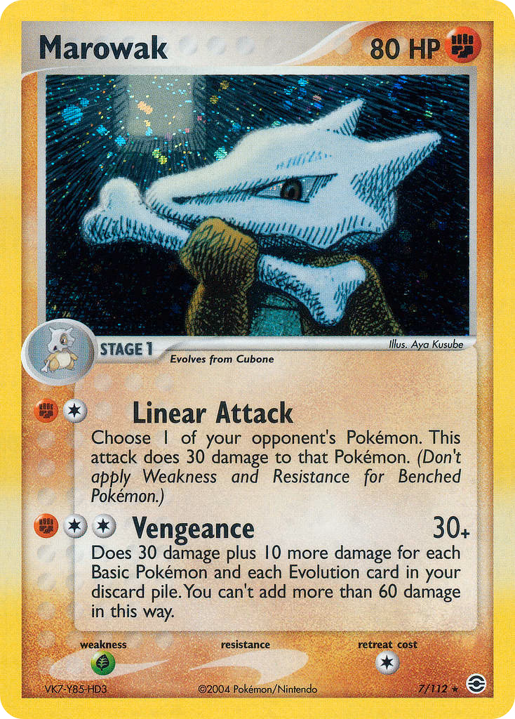 Marowak Pokemon card (7/112, FireRed & LeafGreen)