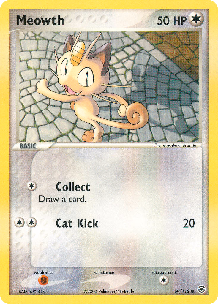 Meowth Pokemon card (69/112, FireRed & LeafGreen)
