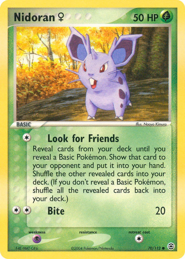 Nidoran ♀ Pokemon card (70/112, FireRed & LeafGreen)