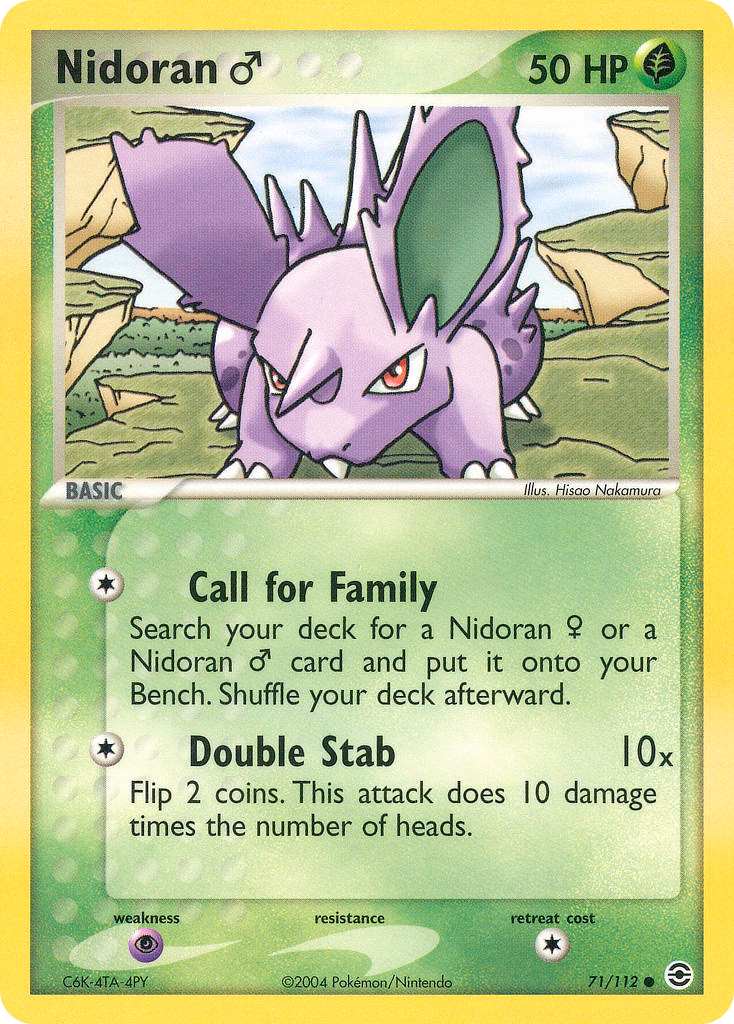Nidoran ♂ Pokemon card (71/112, FireRed & LeafGreen)