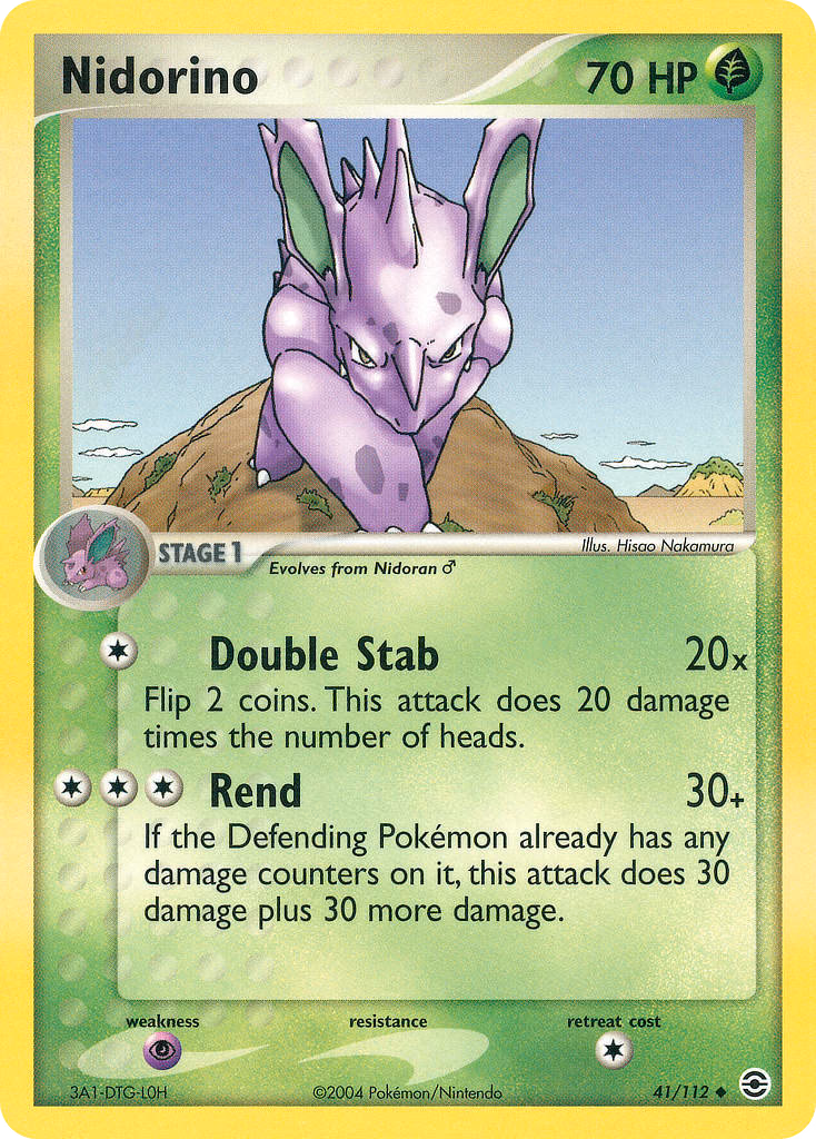 Nidorino Pokemon card (41/112, FireRed & LeafGreen)