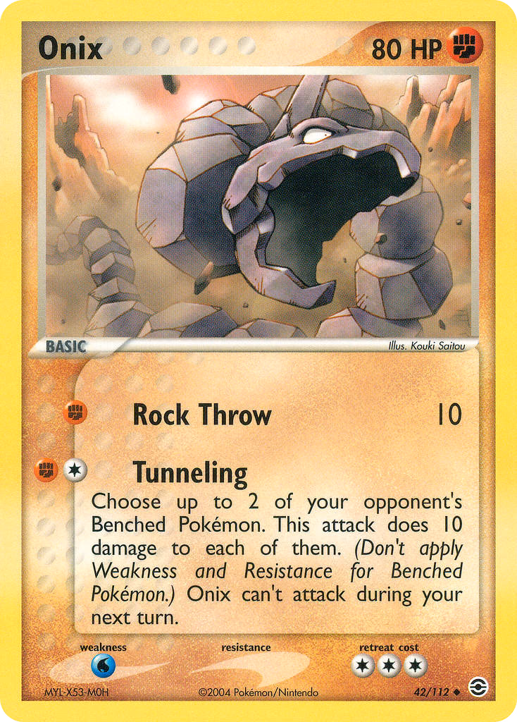 Onix Pokemon card (42/112, FireRed & LeafGreen)