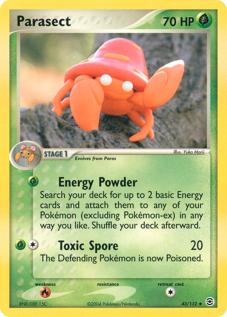 Parasect Pokemon card (43/112, FireRed & LeafGreen)