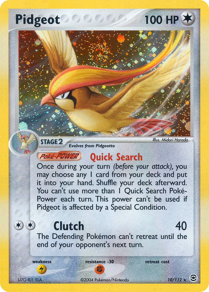 Pidgeot Pokemon card (10/112, FireRed & LeafGreen)