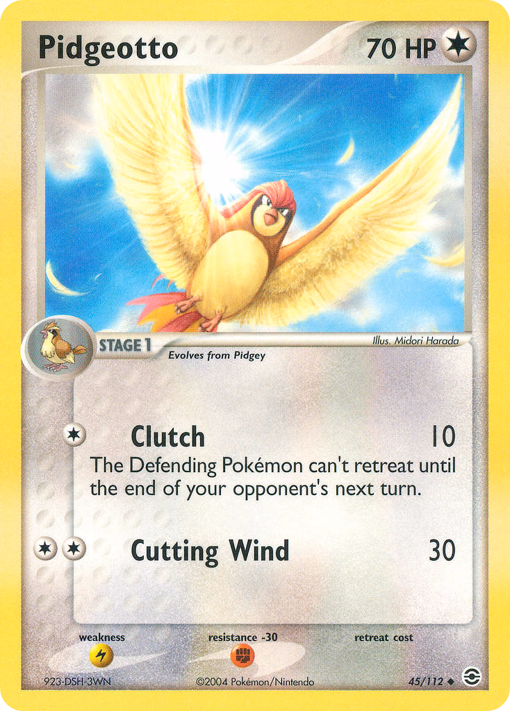 Pidgeotto Pokemon card (45/112, FireRed & LeafGreen)