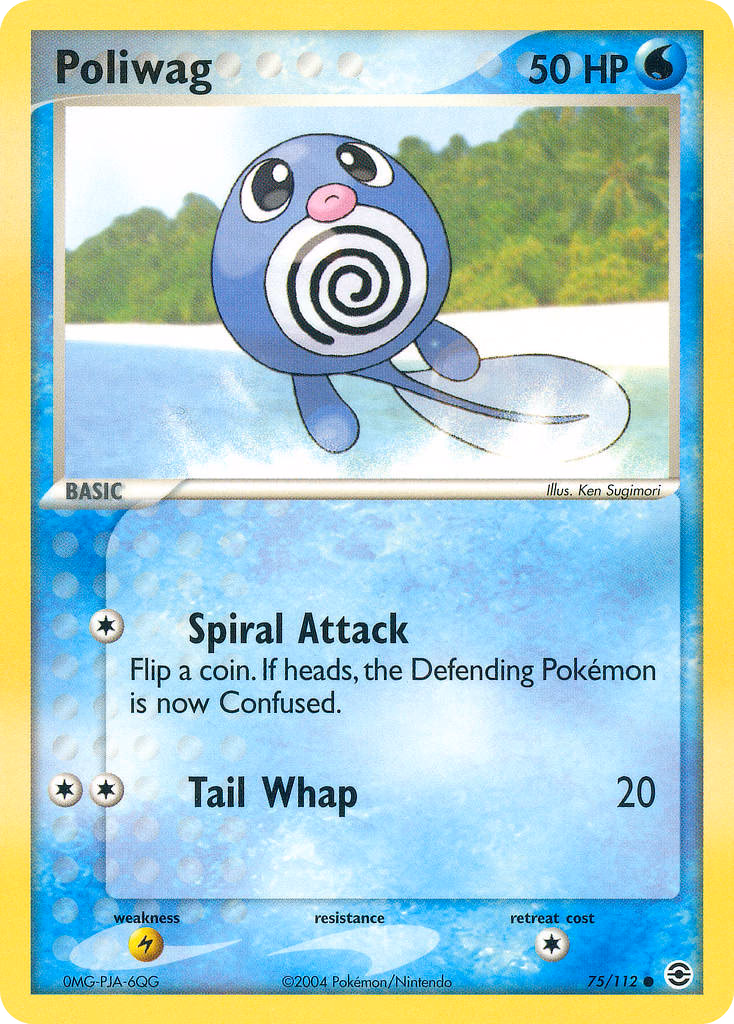 Poliwag Pokemon card (75/112, FireRed & LeafGreen)