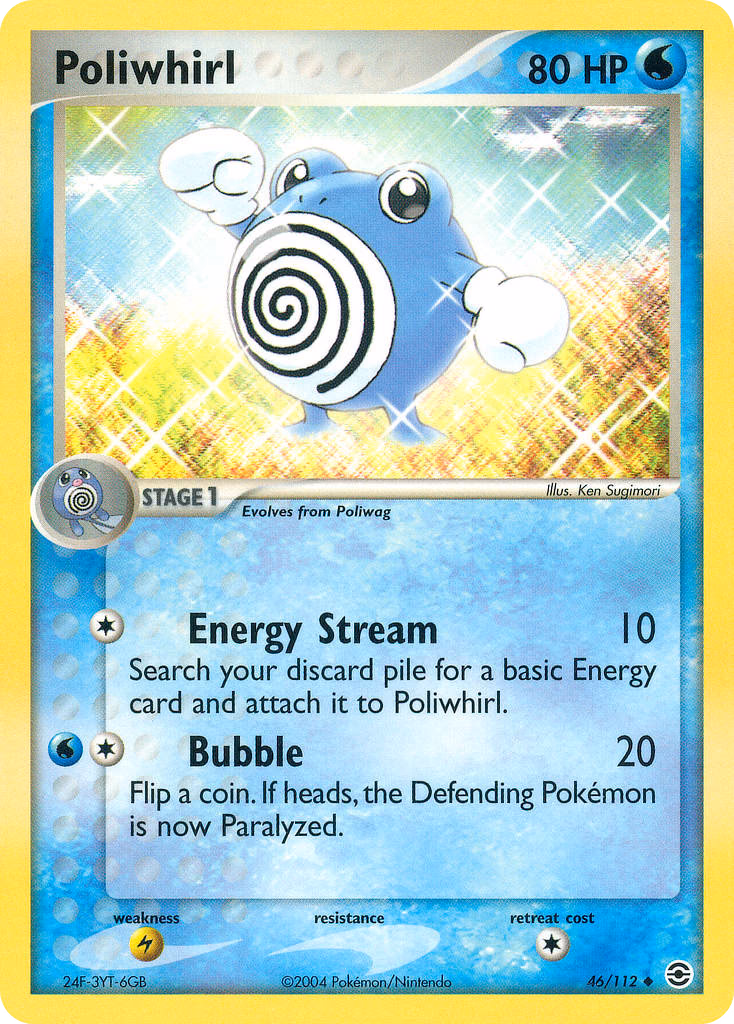 Poliwhirl Pokemon card (46/112, FireRed & LeafGreen)
