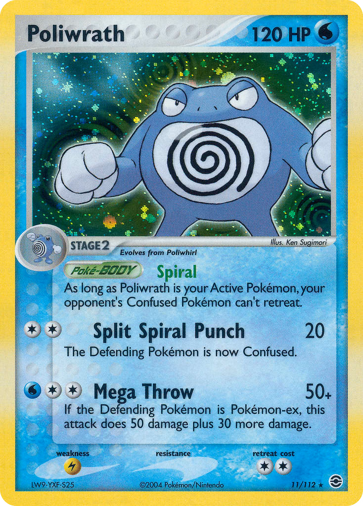 Poliwrath Pokemon card (11/112, FireRed & LeafGreen)