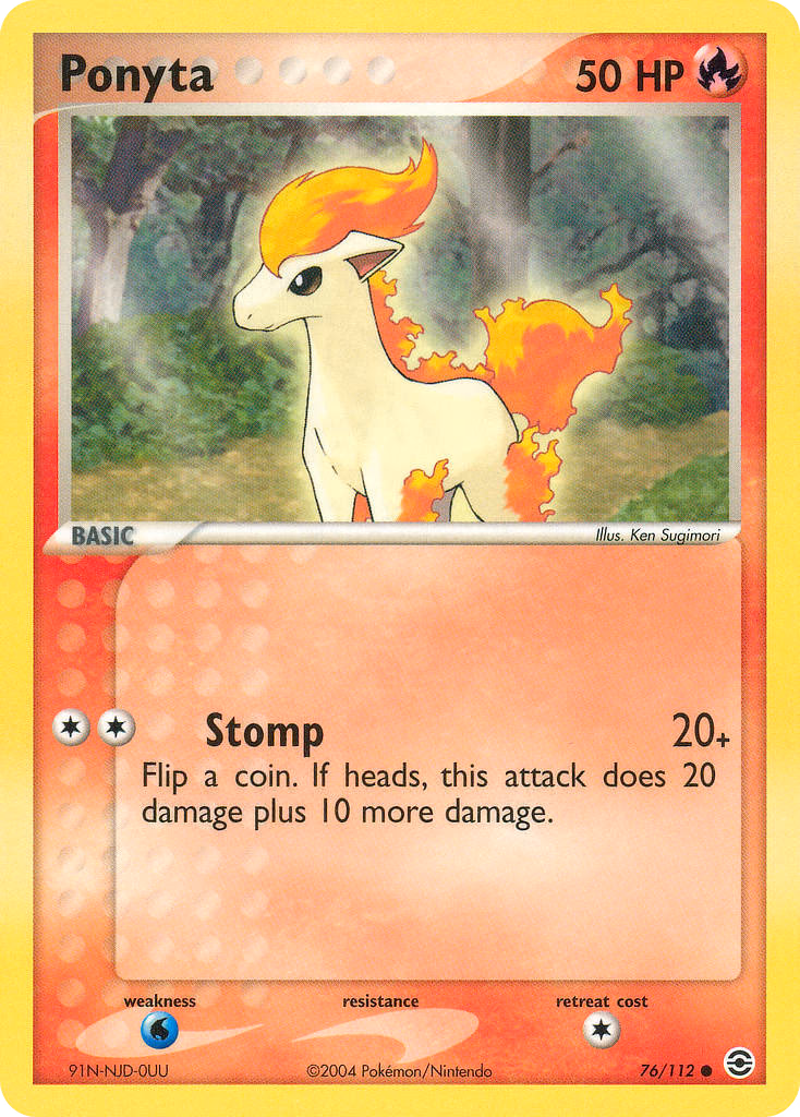 Ponyta Pokemon card (76/112, FireRed & LeafGreen)