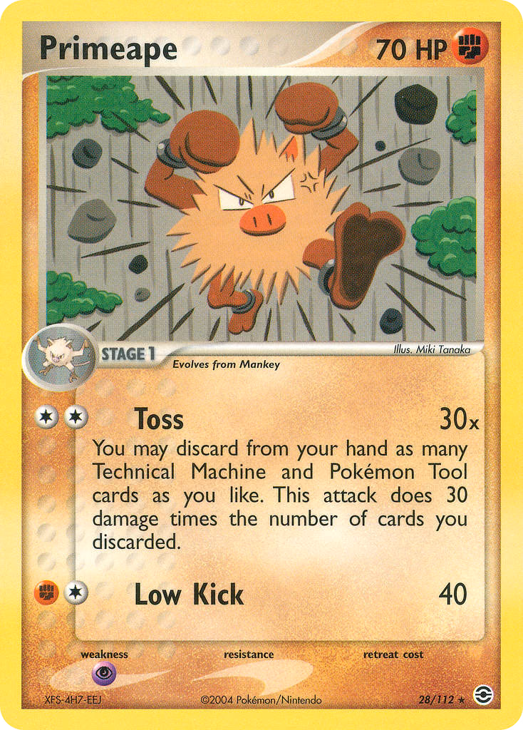 Primeape Pokemon card (28/112, FireRed & LeafGreen)