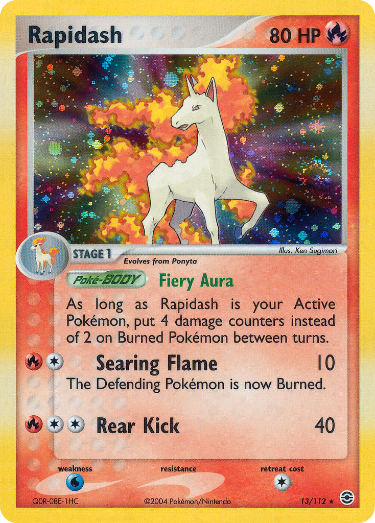 Rapidash Pokemon card (13/112, FireRed & LeafGreen)