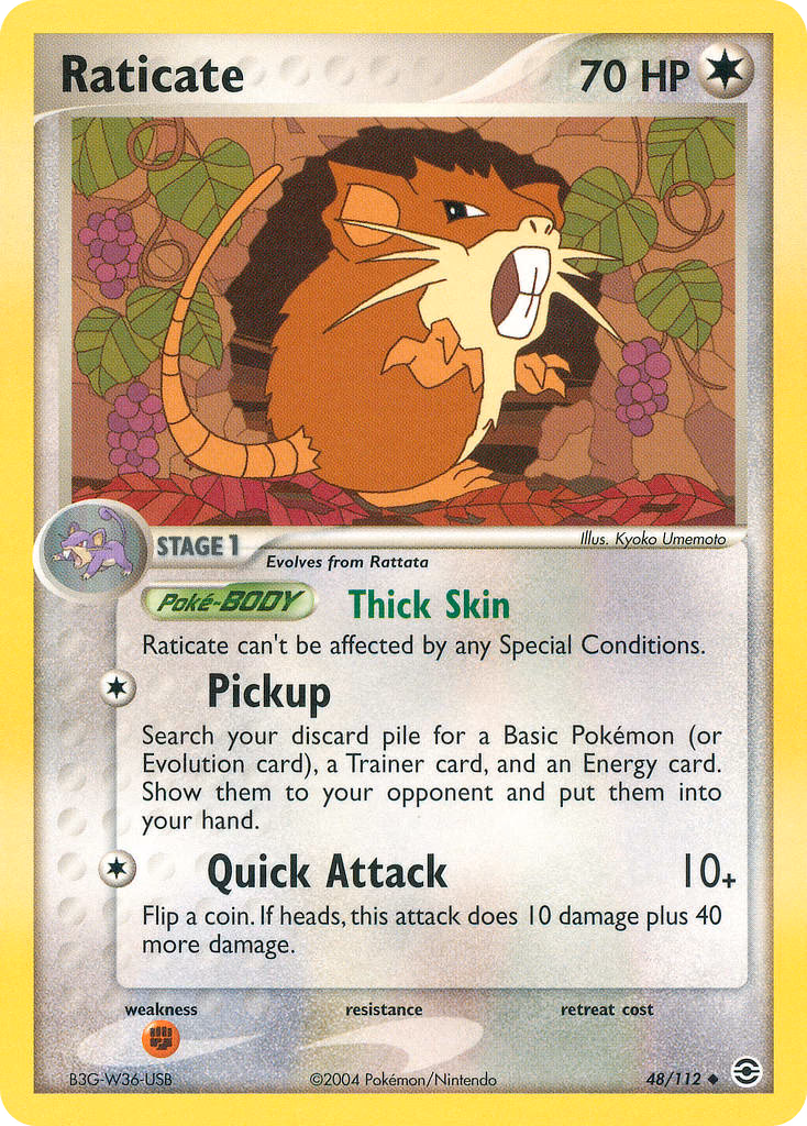 Raticate Pokemon card (48/112, FireRed & LeafGreen)