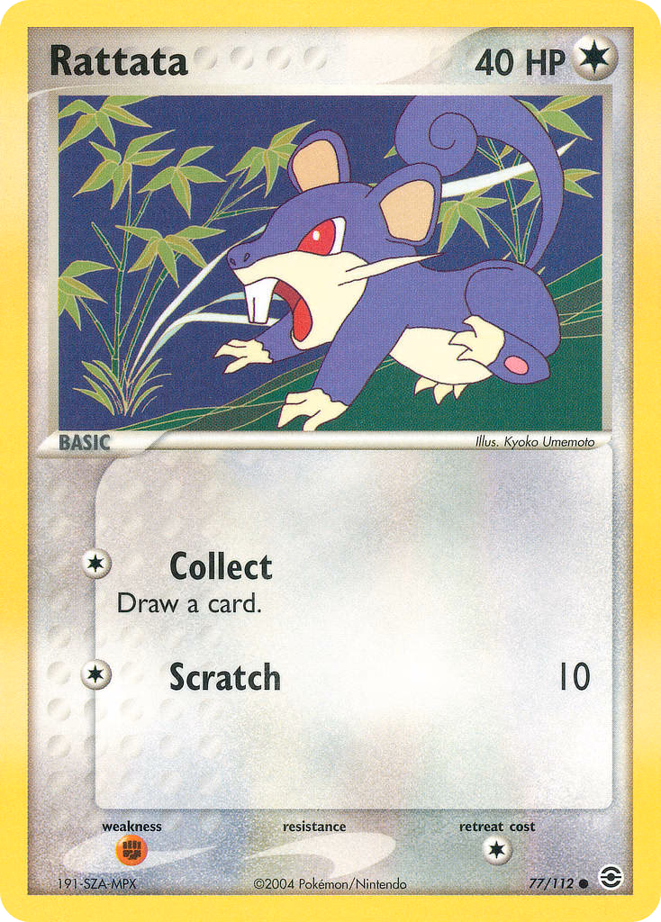 Rattata Pokemon card (77/112, FireRed & LeafGreen)