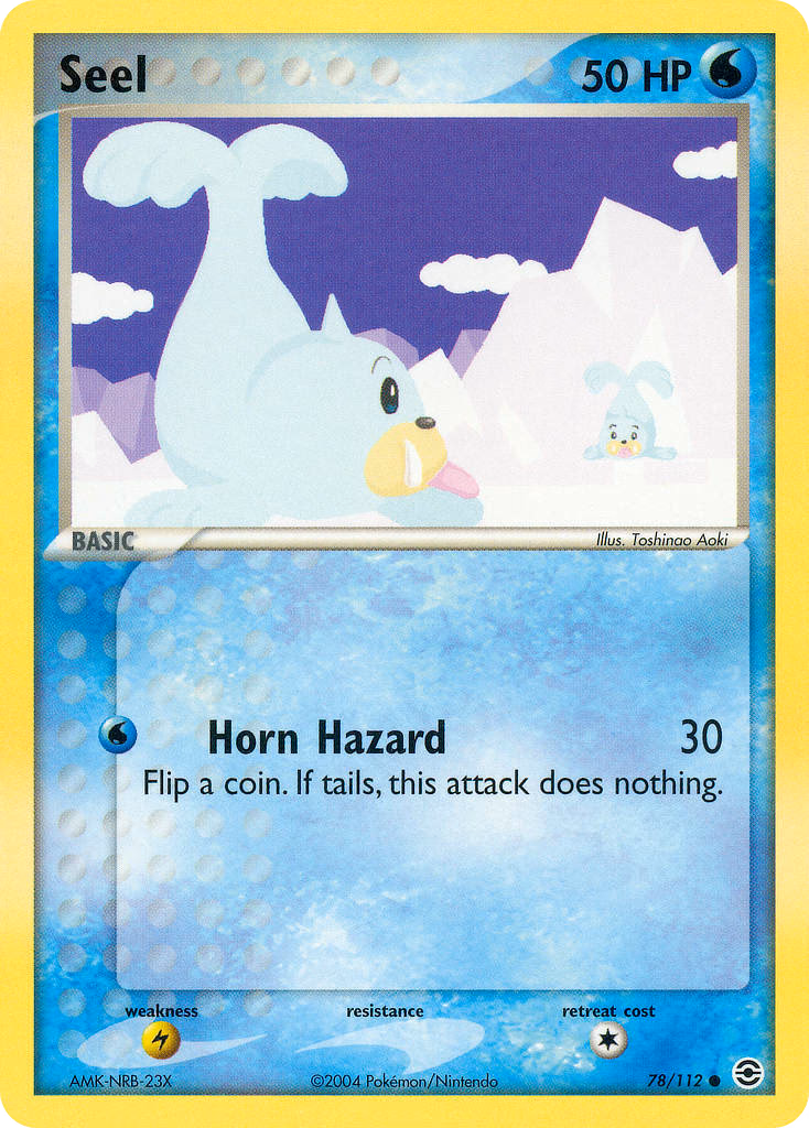 Seel Pokemon card (78/112, FireRed & LeafGreen)