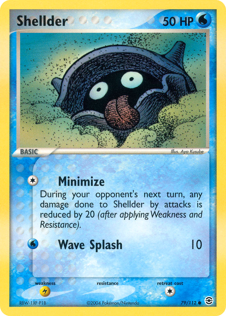 Shellder Pokemon card (79/112, FireRed & LeafGreen)