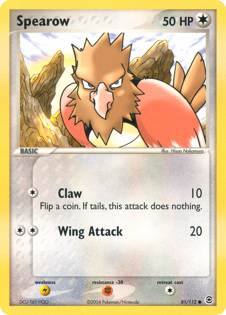 Spearow Pokemon card (81/112, FireRed & LeafGreen)