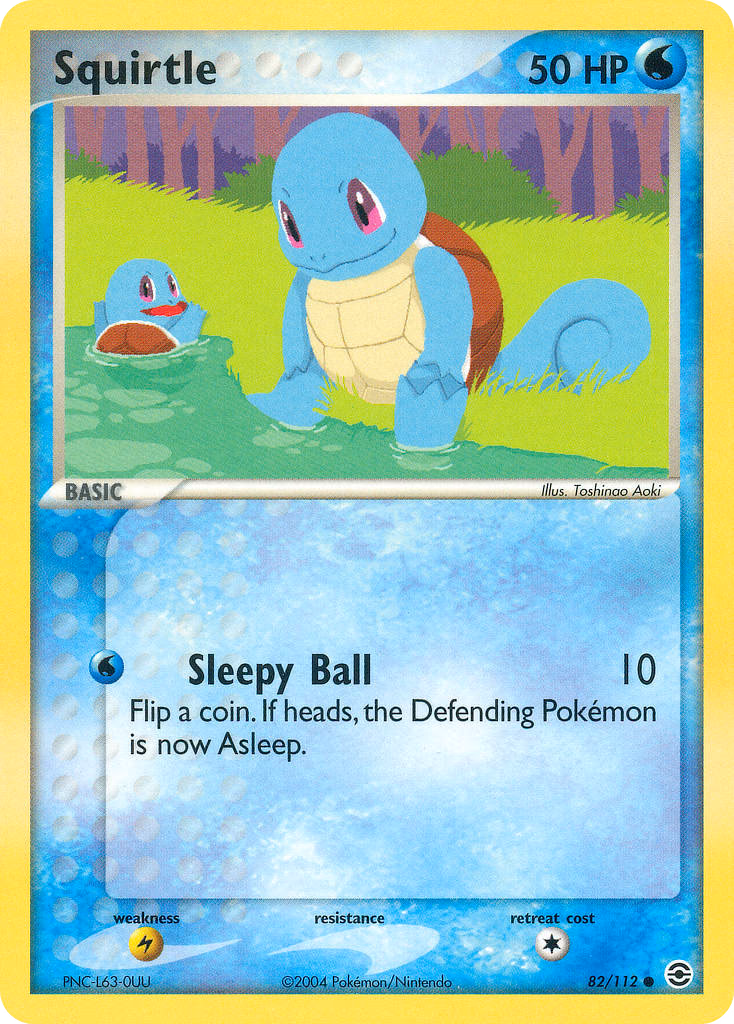 Squirtle Pokemon card (82/112, FireRed & LeafGreen)