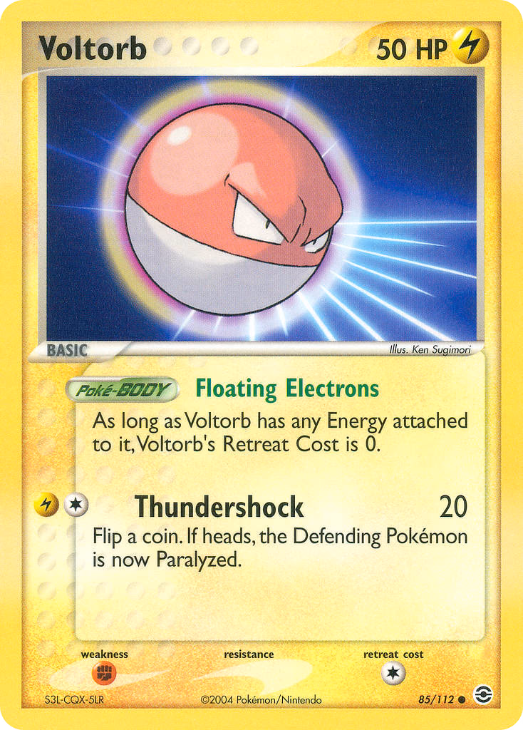 Voltorb Pokemon card (85/112, FireRed & LeafGreen)
