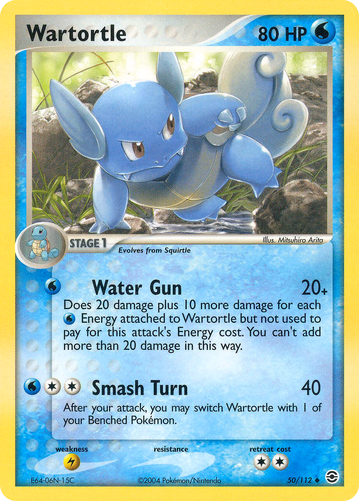 Wartortle Pokemon card (50/112, FireRed & LeafGreen)