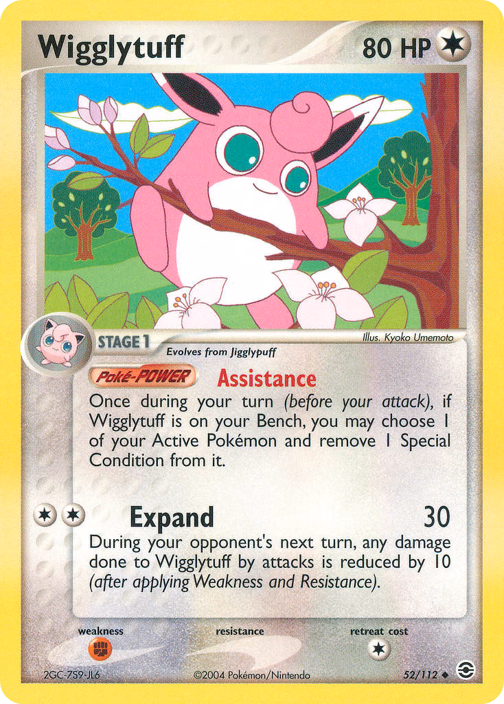Wigglytuff Pokemon card (52/112, FireRed & LeafGreen)