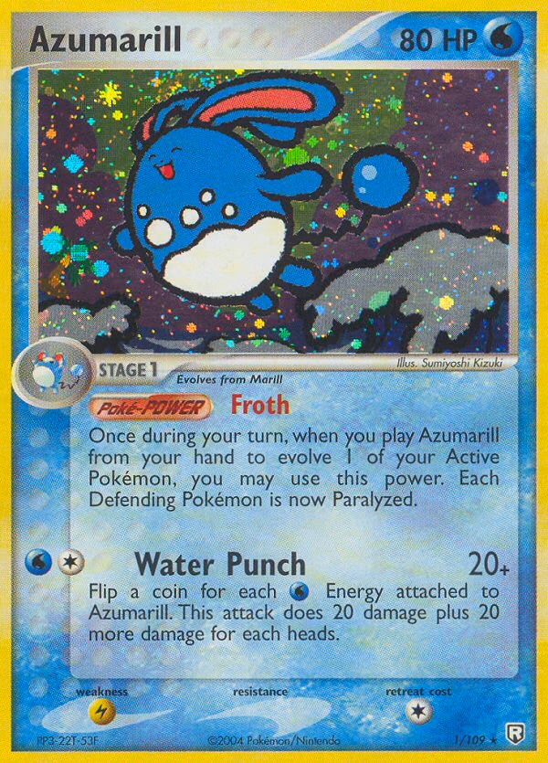 Azumarill Pokemon card (1/109, Team Rocket Returns)