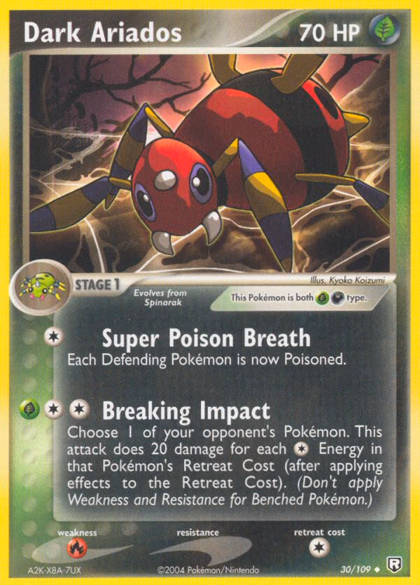 Dark Ariados Pokemon card (30/109, Team Rocket Returns)
