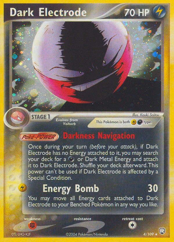 Dark Electrode Pokemon card (4/109, Team Rocket Returns)