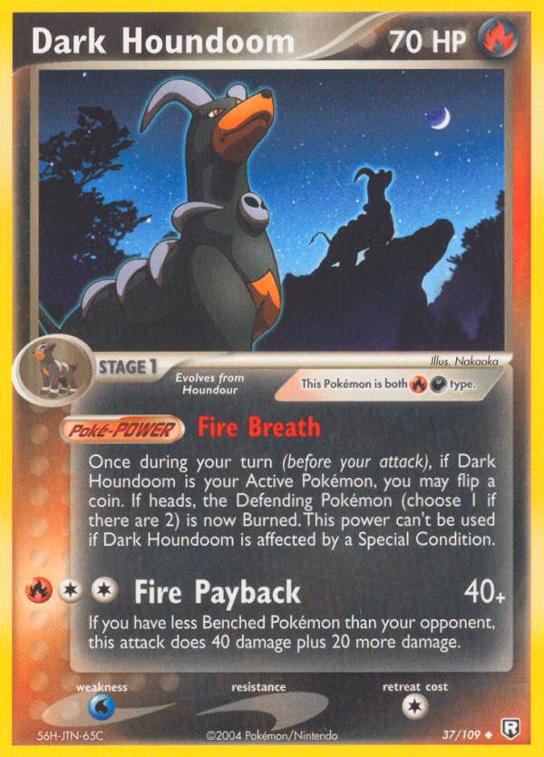 Dark Houndoom Pokemon card (37/109, Team Rocket Returns)